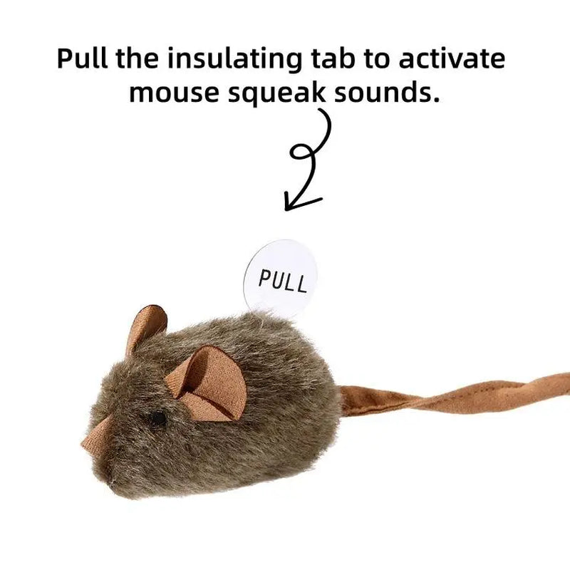 Interactive Squeaky Plush Mouse Toys for Cats – Chewable Enrichment Toys for Kittens & Adult Cats**