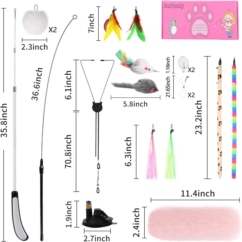 4-in-1 Interactive Cat Toy Set – Complete Play Kit
