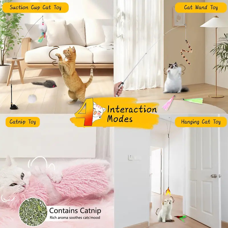 4-in-1 Interactive Cat Toy Set – Complete Play Kit