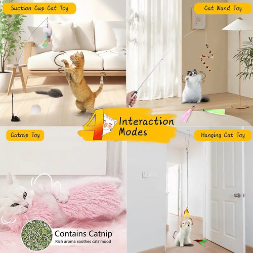 4-in-1 Interactive Cat Toy Set – Complete Play Kit