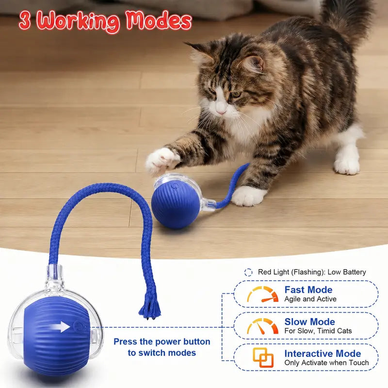 Interactive Motion-Activated Cat Balls – Automatic Rolling Toys for Indoor Cats