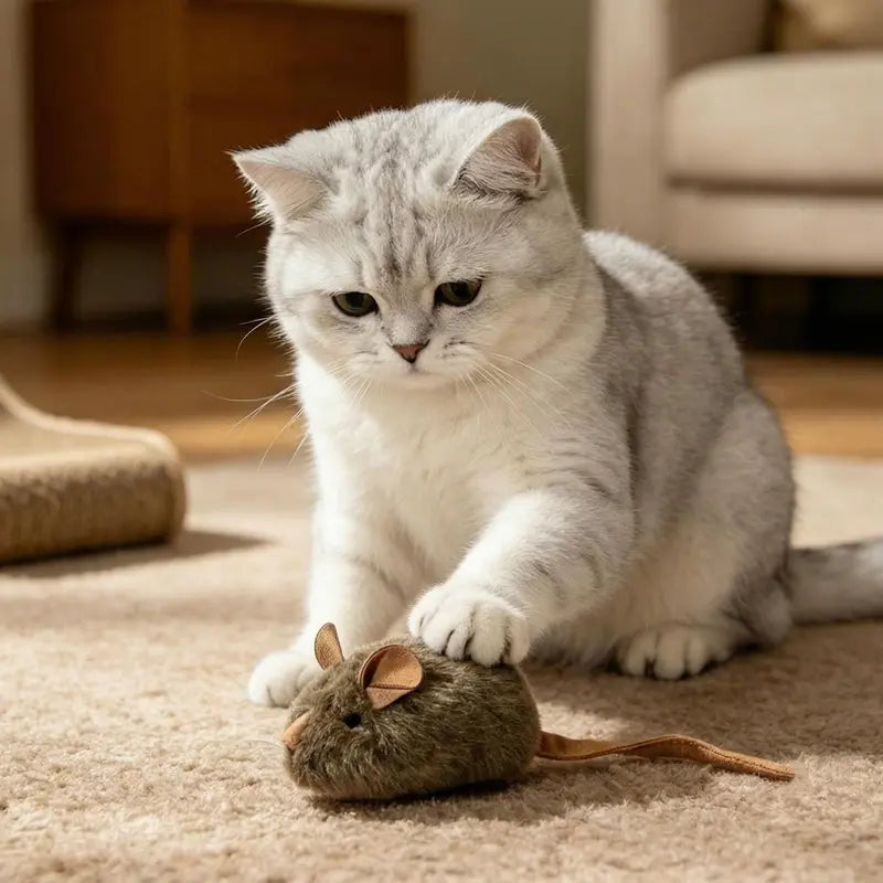 Interactive Squeaky Plush Mouse Toys for Cats – Chewable Enrichment Toys for Kittens & Adult Cats**