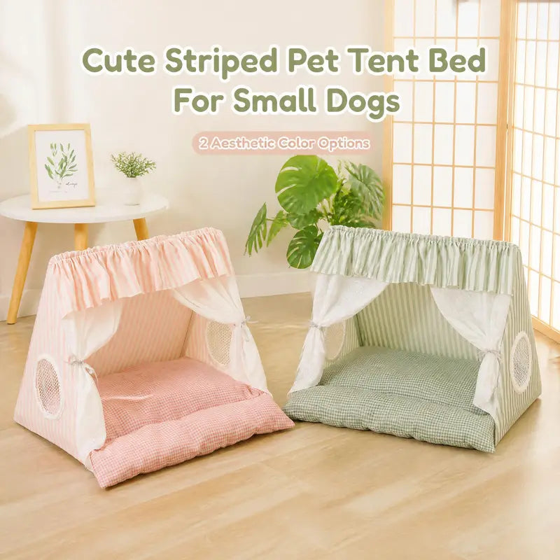 Cozy Cat Tent Bed for Small Medium Cats Dogs Washable Semi Enclosed Pet House Cute Plush Cave for Summer Fall Winter Spring